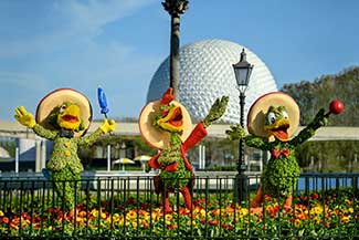Three Caballeros topiaries