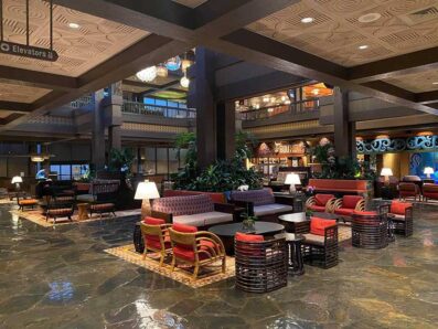 View of the Polynesian lobby showing seating areas
