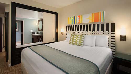 View of a bedroom at Bay Lake Tower.