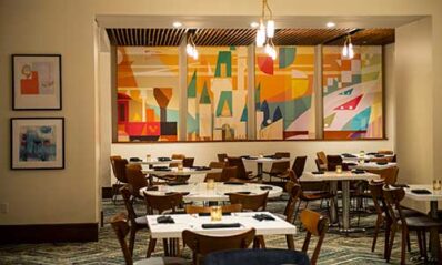 View of the interior of Steakhouse 71.