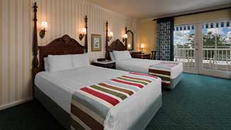 BW-Bedroom View of Boardwalk Resort standard room with two queen beds