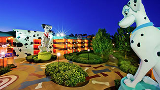 ACCESS-All-Star-Movies View of giant dalmatians at Disney's All Star Movies resort