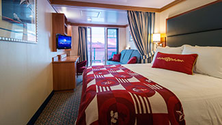 View of a stateroom aboard the Disney Wish