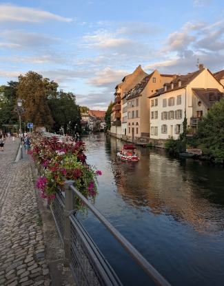 canal in a European village seen on an Adventures by Disney river cruise